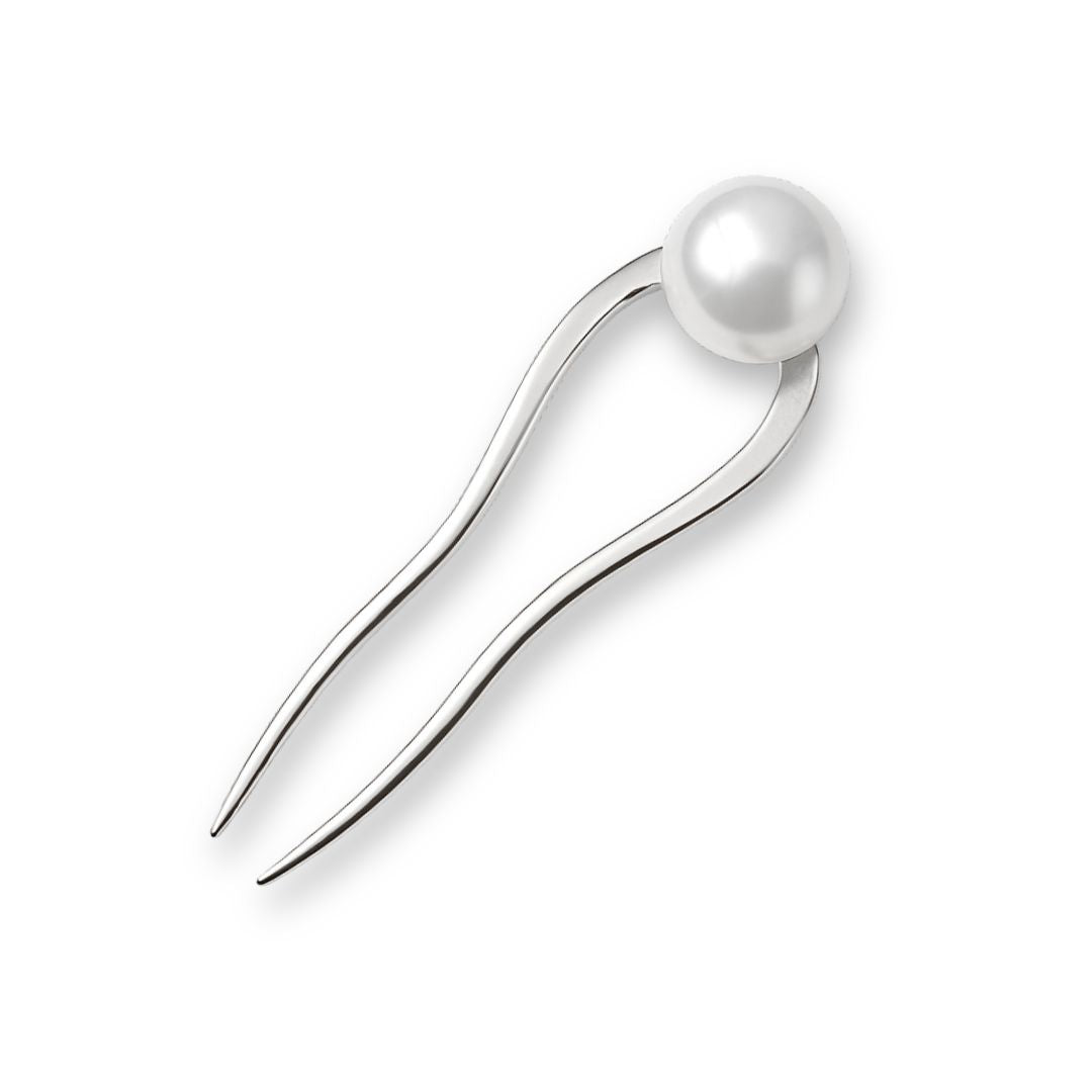 Épingle à cheveux perles en métal pour chignon 1 perle argent - Chic & Coquette