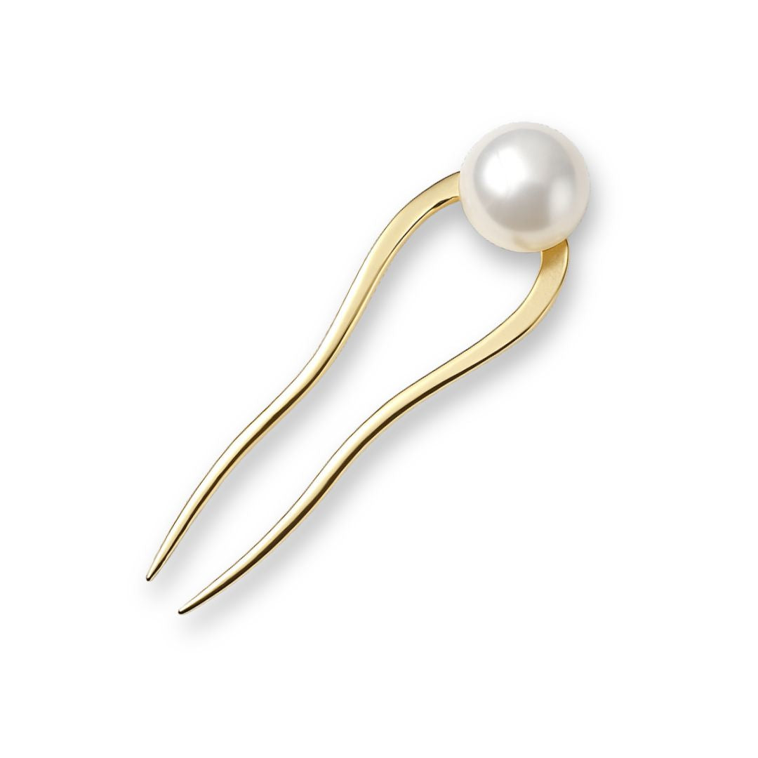 Épingle à cheveux perles en métal pour chignon 1 perle or - Chic & Coquette