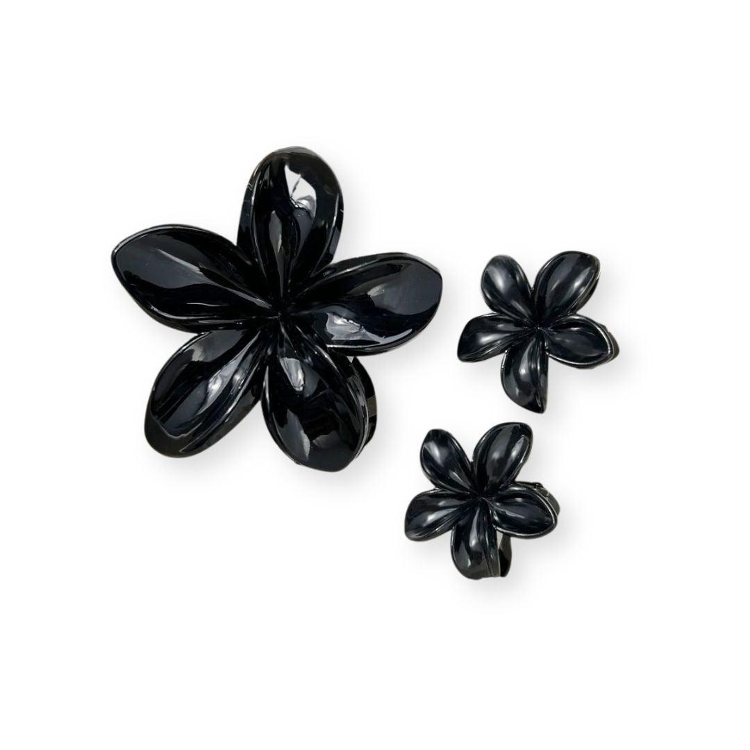 Pinces à cheveux fleurs d’été – Lot de 3 pinces hawaïennes tendance Bordeaux - Chic & Coquette