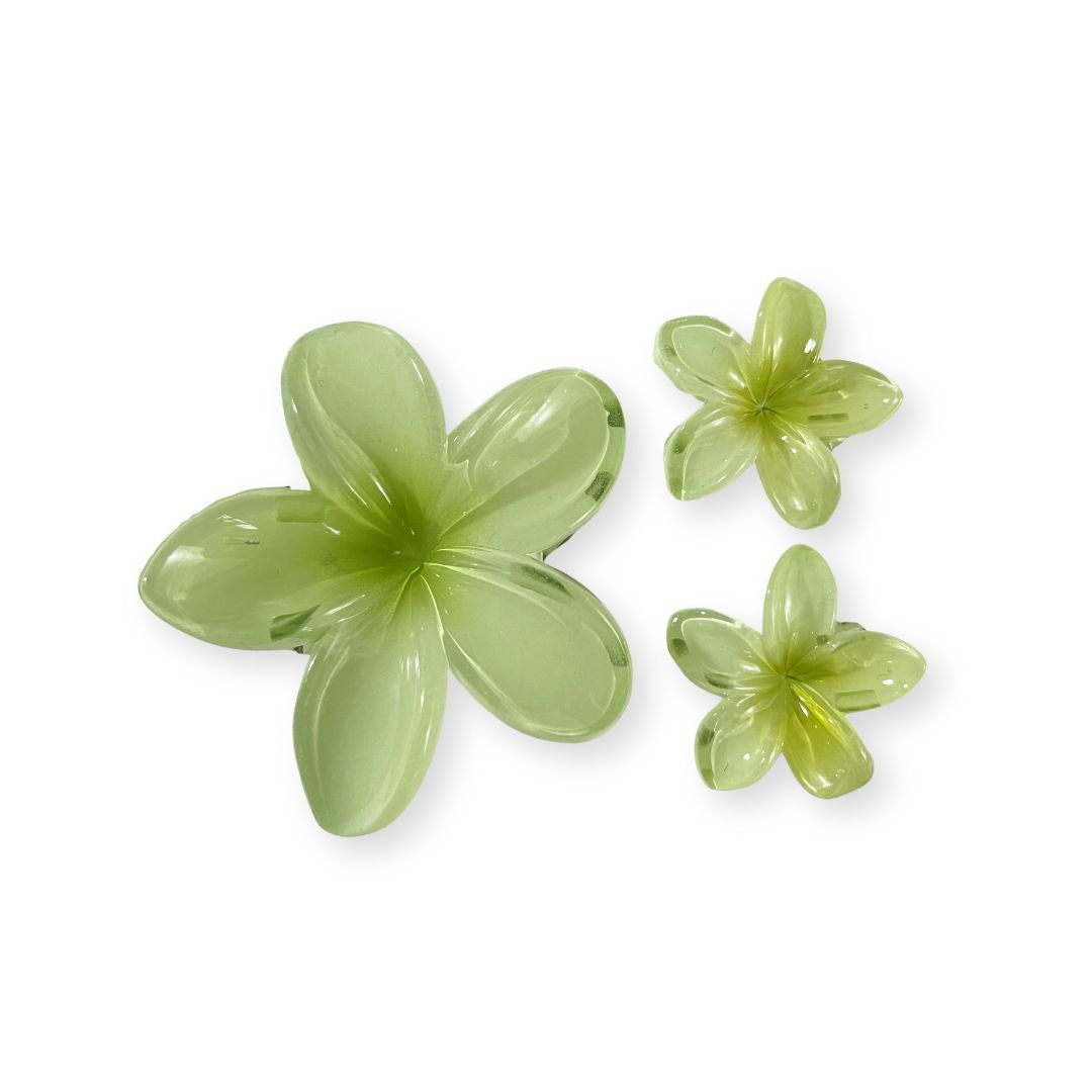 Pinces à cheveux fleurs d’été – Lot de 3 pinces hawaïennes tendance Jaune - Chic & Coquette