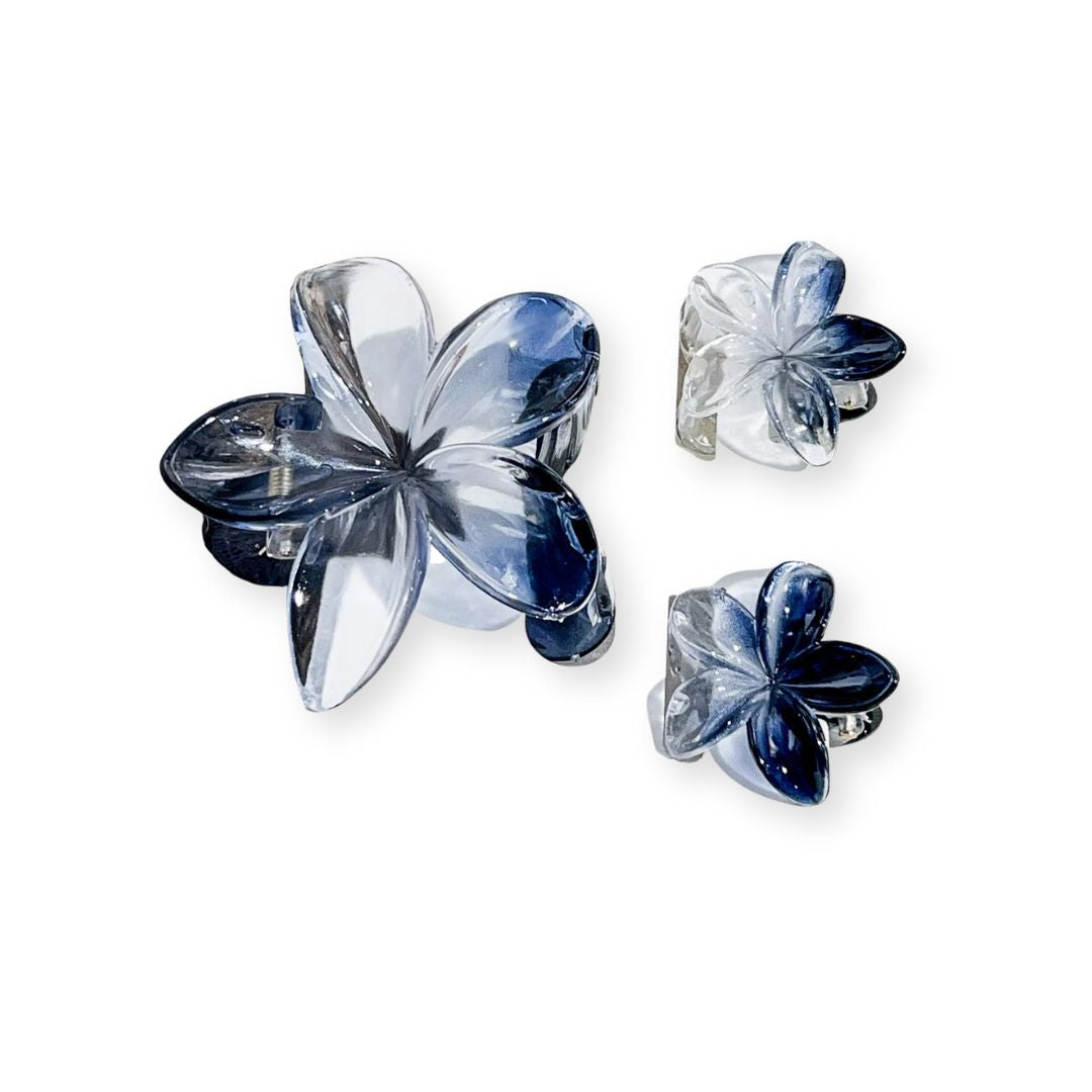Lot de 3 pinces à cheveux fleurs d’Hawaï transparentes Ambre - Chic & Coquette