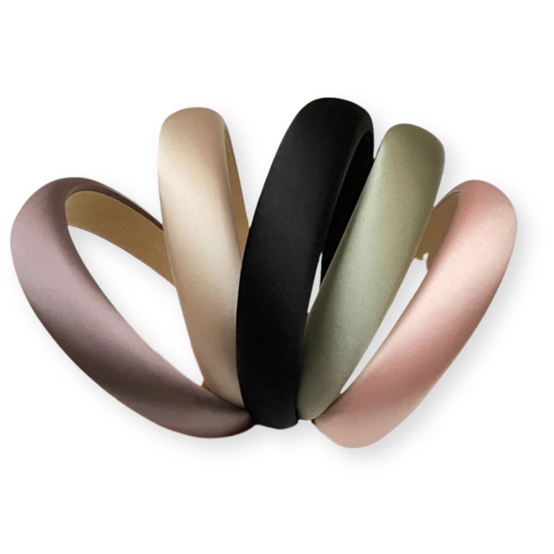 5 serre-têtes en satin doux de différentes couleurs - Chic & Coquette