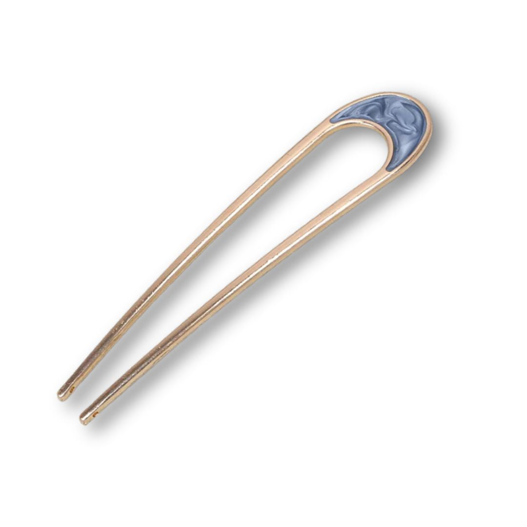 Épingle à Cheveux Lune en métal dorée pour chignon Blanc - Chic & Coquette