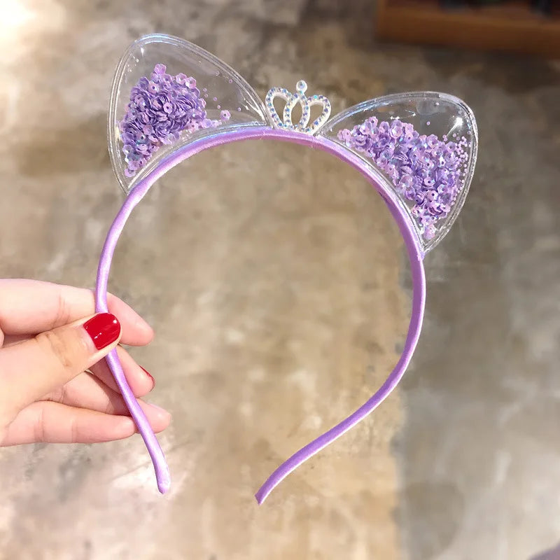 Serre-tête oreilles de chat à paillettes brillantes – 6 coloris 2 - Chic & Coquette