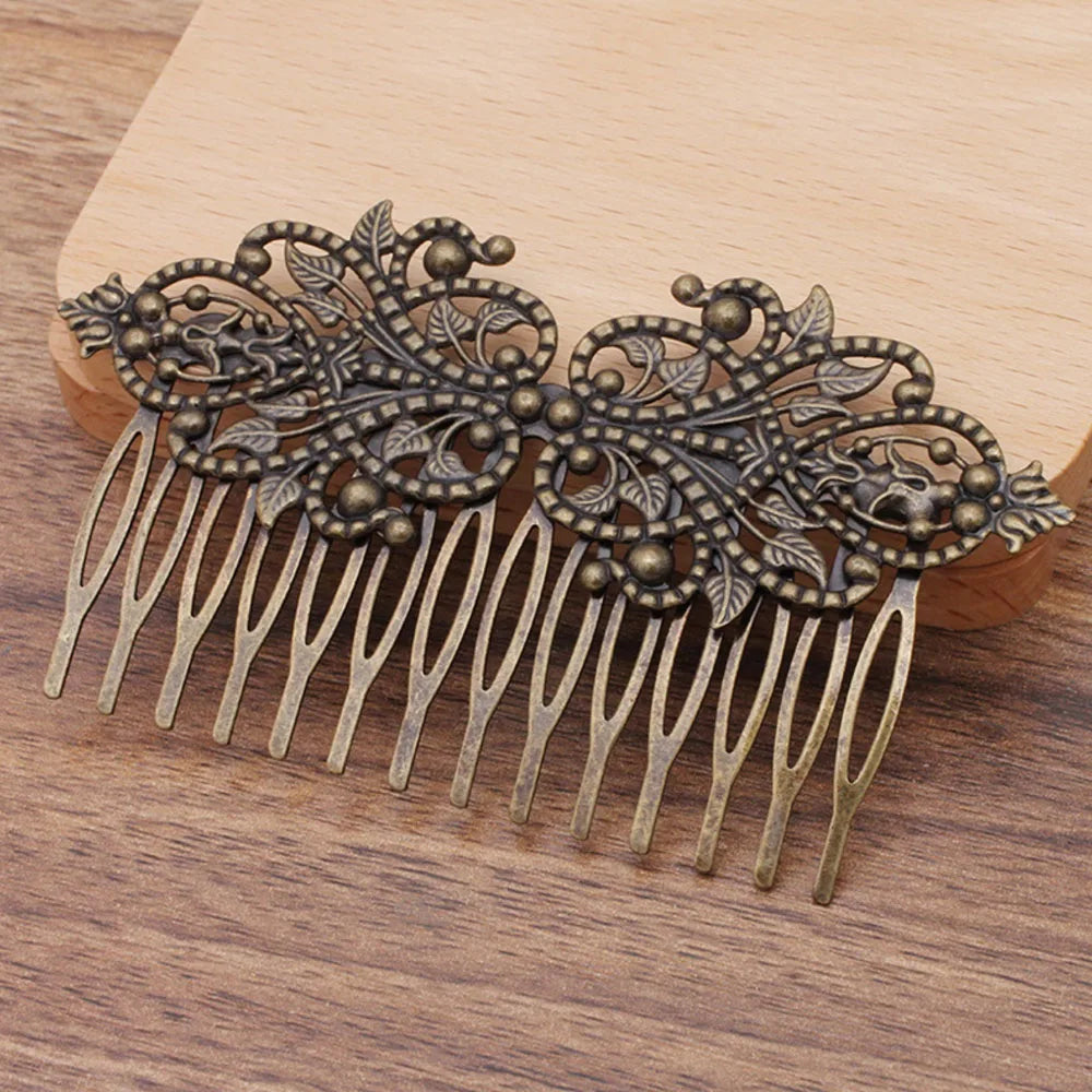 Peigne à cheveux en métal fleurs vintages Or - Chic & Coquette
