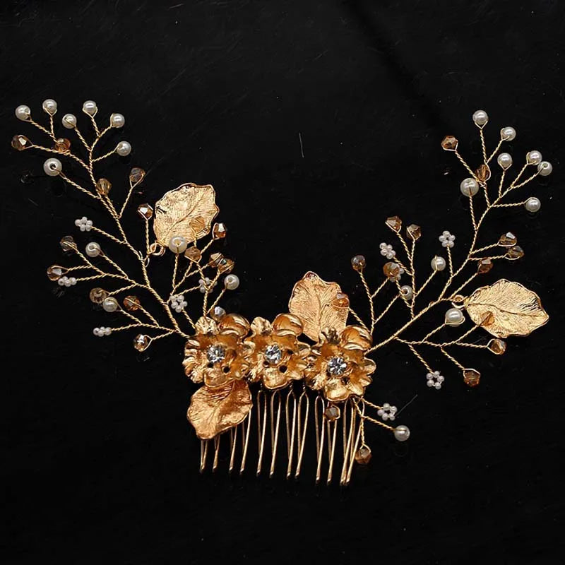 Peigne cheveux mariage orné de perles et strass étincelants 14 - Chic & Coquette