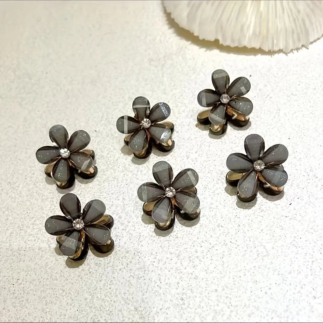 Petites pinces à cheveux fleurs perles colorées – Lot de 3 ou 6 Perle - Chic & Coquette