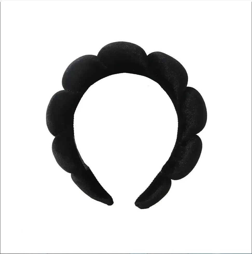 Serre-Tête Éponge pour Maquillage et Soins Visage Noir - Chic & Coquette