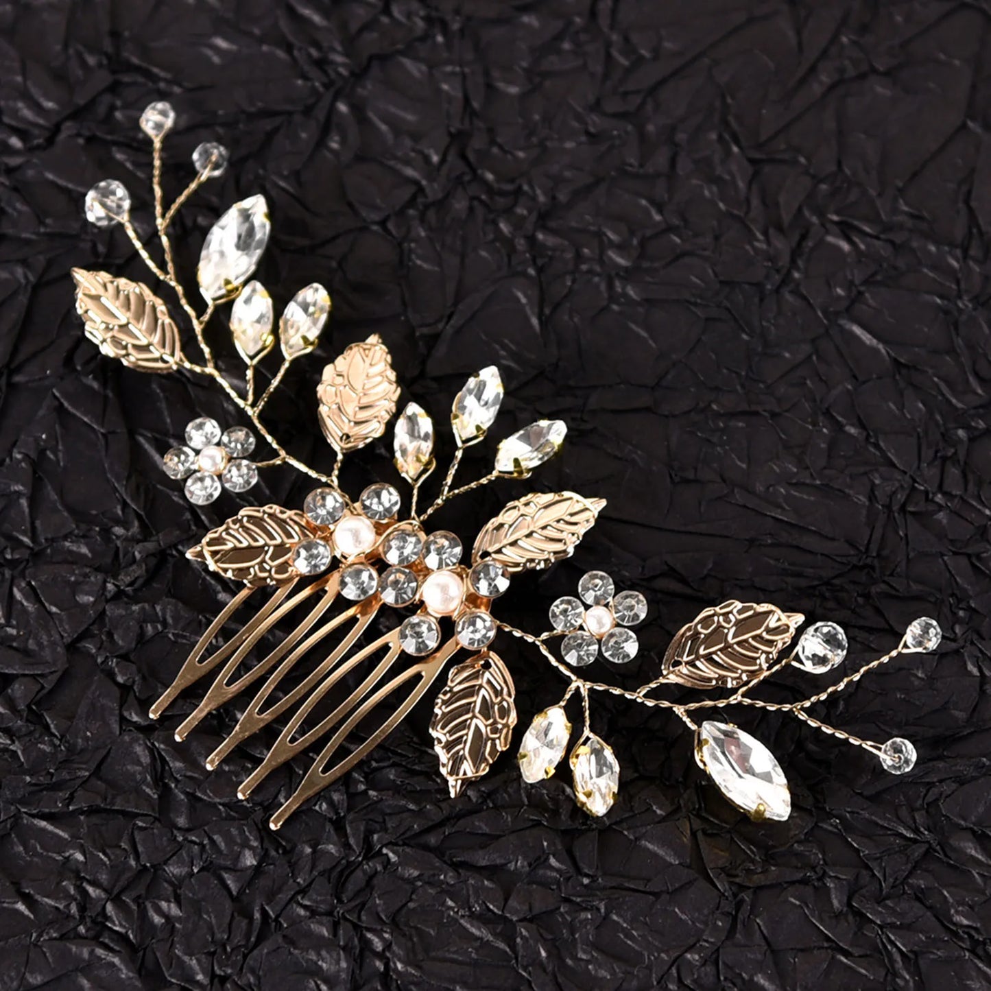 Peigne cheveux mariage élégant avec perles, strass & cristaux 8 - Chic & Coquette