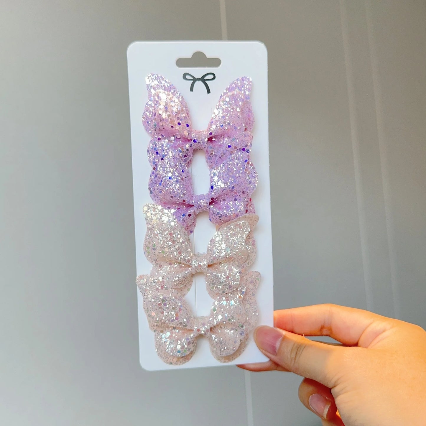 4 barrettes bébé fille nœud papillon brillant à paillettes 11 - Chic & Coquette