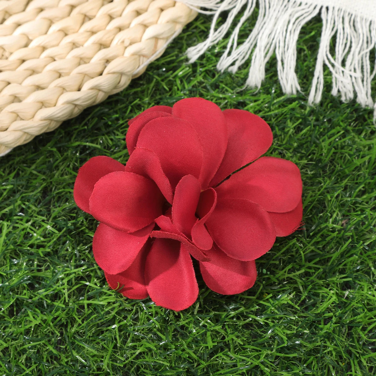 Pince à cheveux orchidée en forme de boule – Style bohème, plage Orange - Chic & Coquette