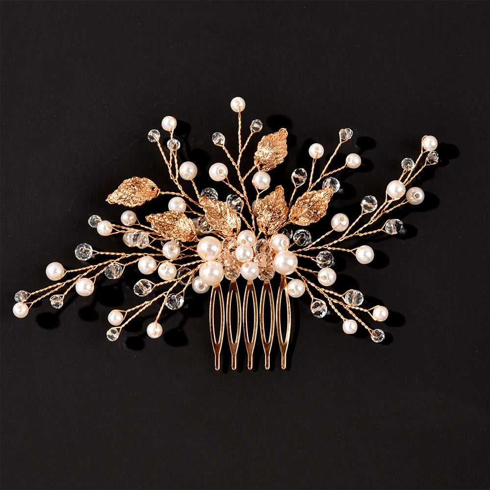 Peigne cheveux mariage élégant avec perles, strass & cristaux 19 - Chic & Coquette
