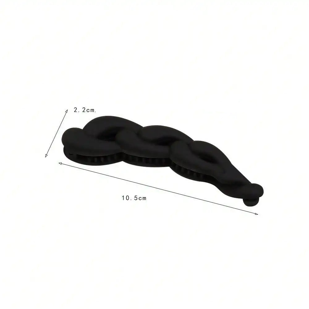 Pince à cheveux banane torsadée en plastique couleur mate – 10,5 cm Marron - Chic & Coquette