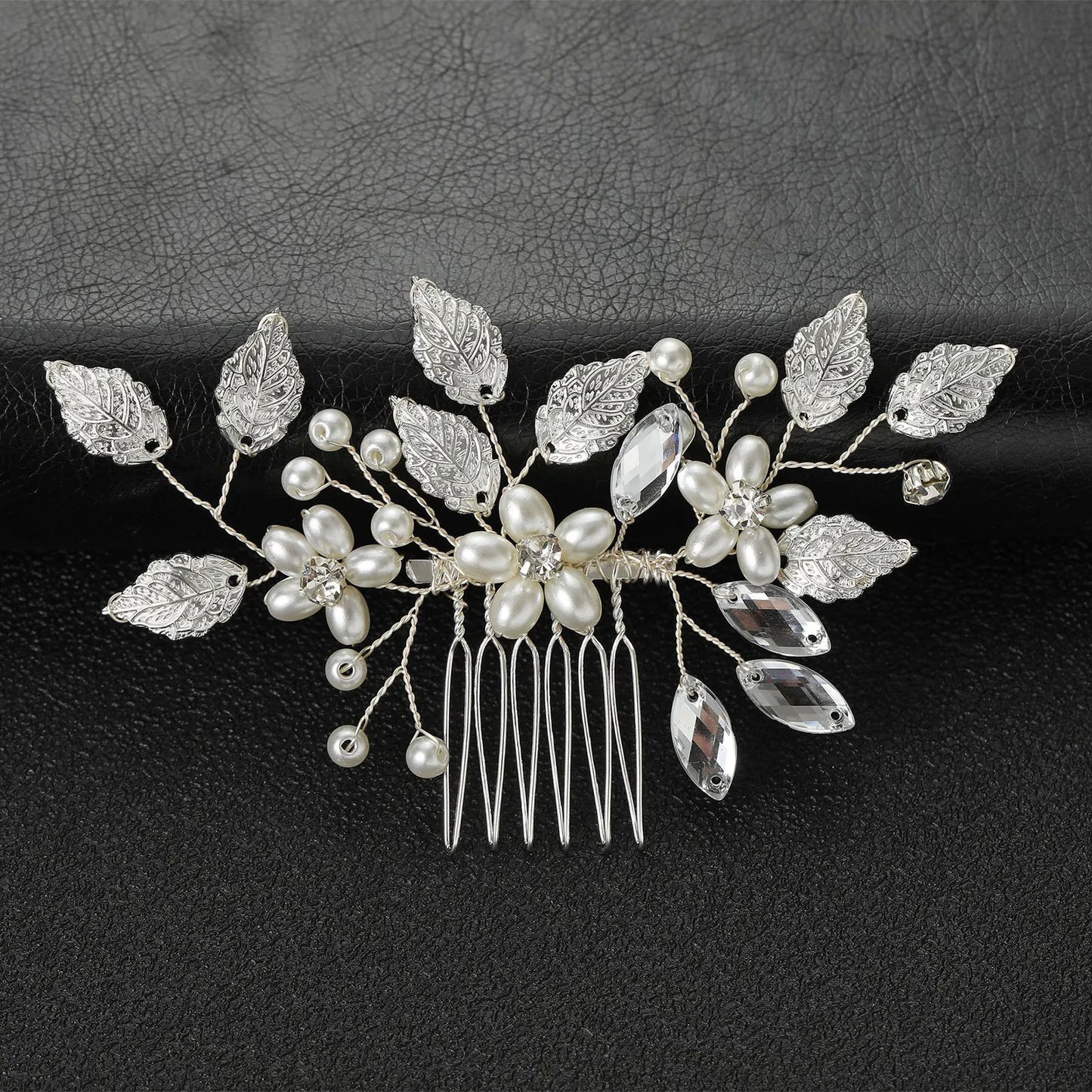 Peigne cheveux mariage élégant avec perles, strass & cristaux 24 - Chic & Coquette
