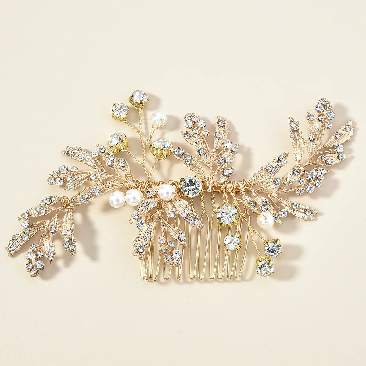 Peigne cheveux mariage élégant avec perles, strass & cristaux 28 - Chic & Coquette