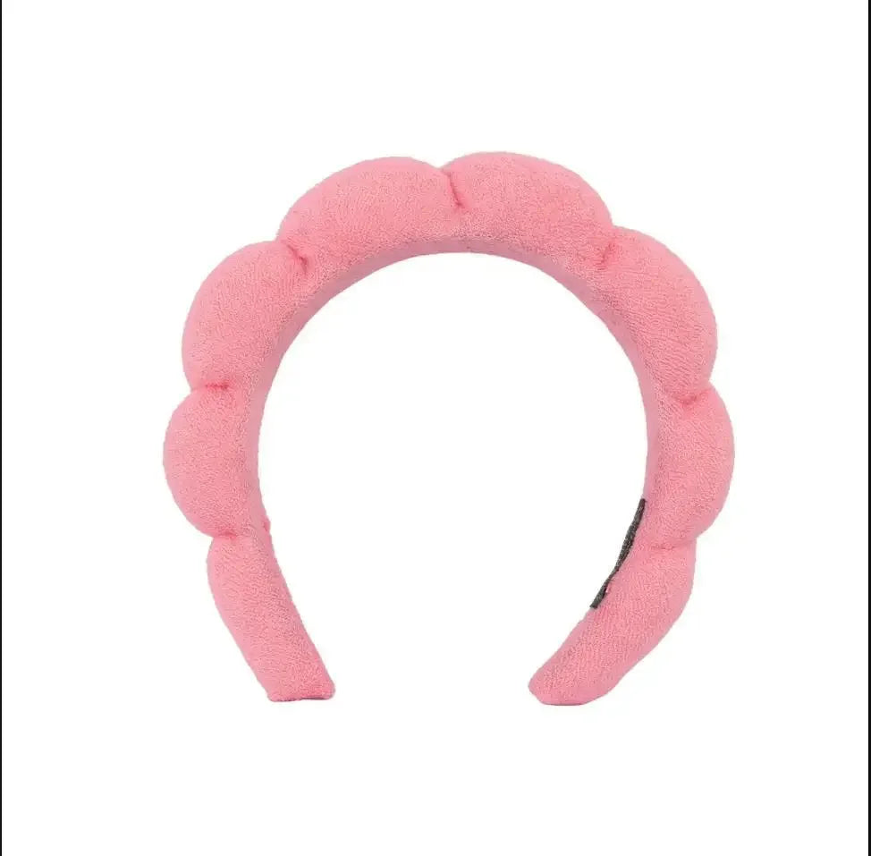 Serre-Tête Éponge pour Maquillage et Soins Visage Rose bonbon - Chic & Coquette