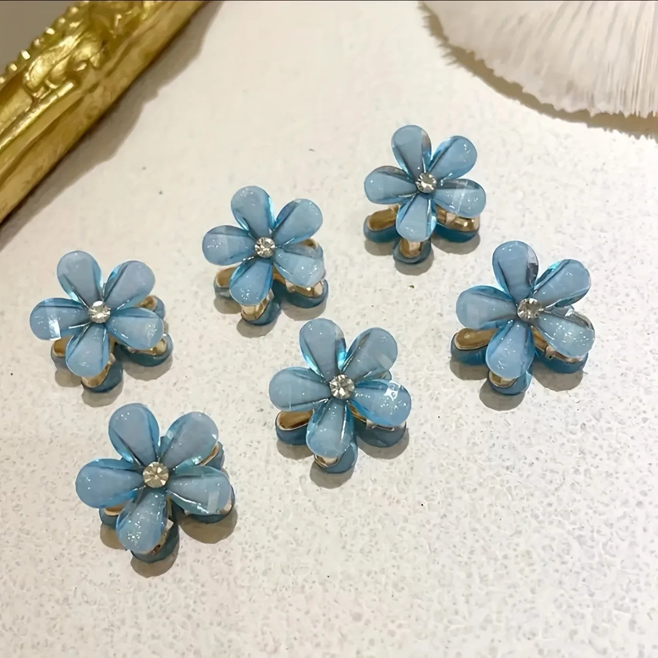 Petites pinces à cheveux fleurs perles colorées – Lot de 3 ou 6 Perle - Chic & Coquette