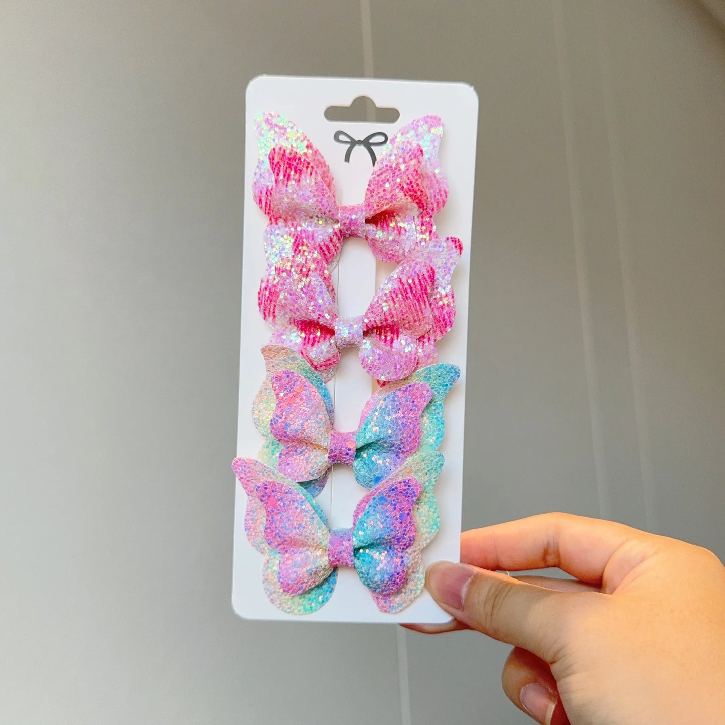 4 barrettes bébé fille nœud papillon brillant à paillettes 7 - Chic & Coquette