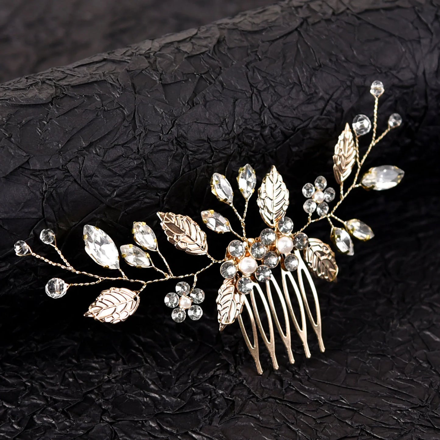 Peigne cheveux mariage élégant avec perles, strass & cristaux 6 - Chic & Coquette
