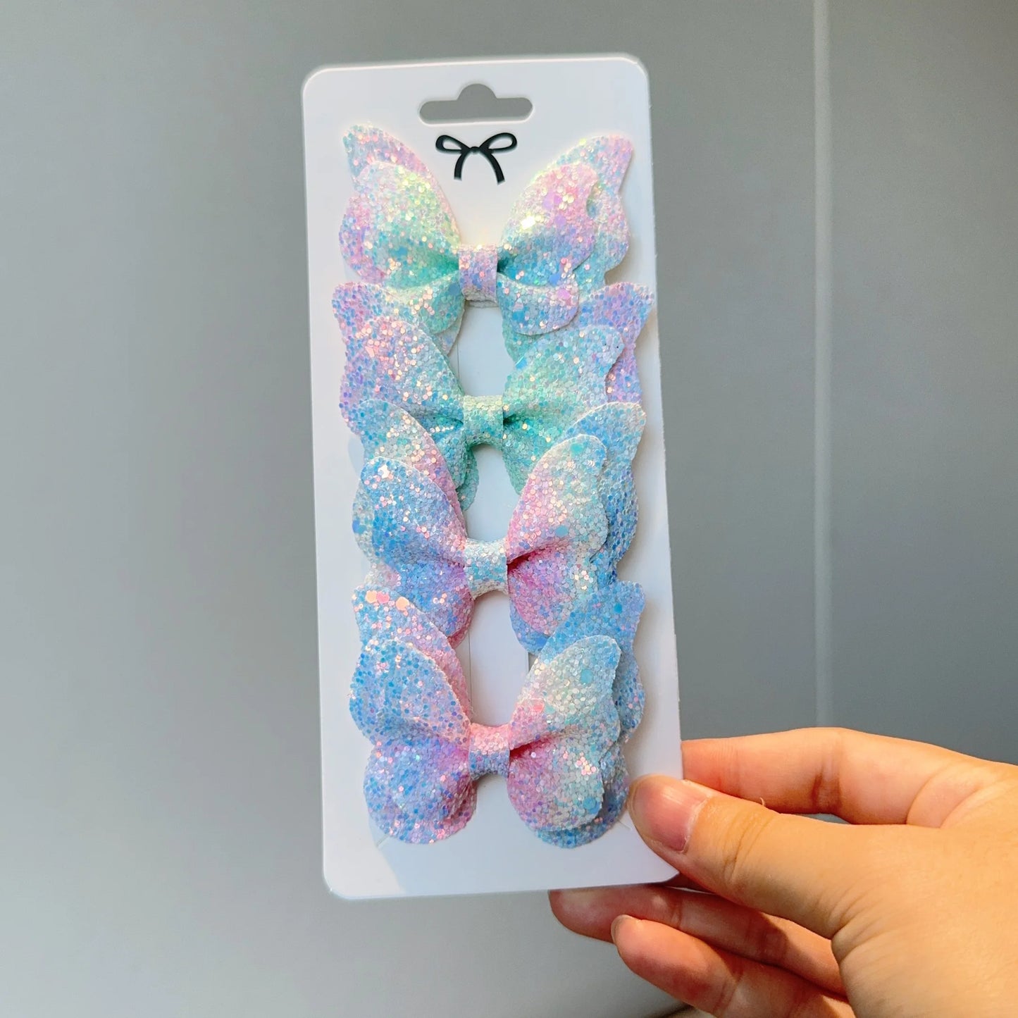 4 barrettes bébé fille nœud papillon brillant à paillettes 5 - Chic & Coquette