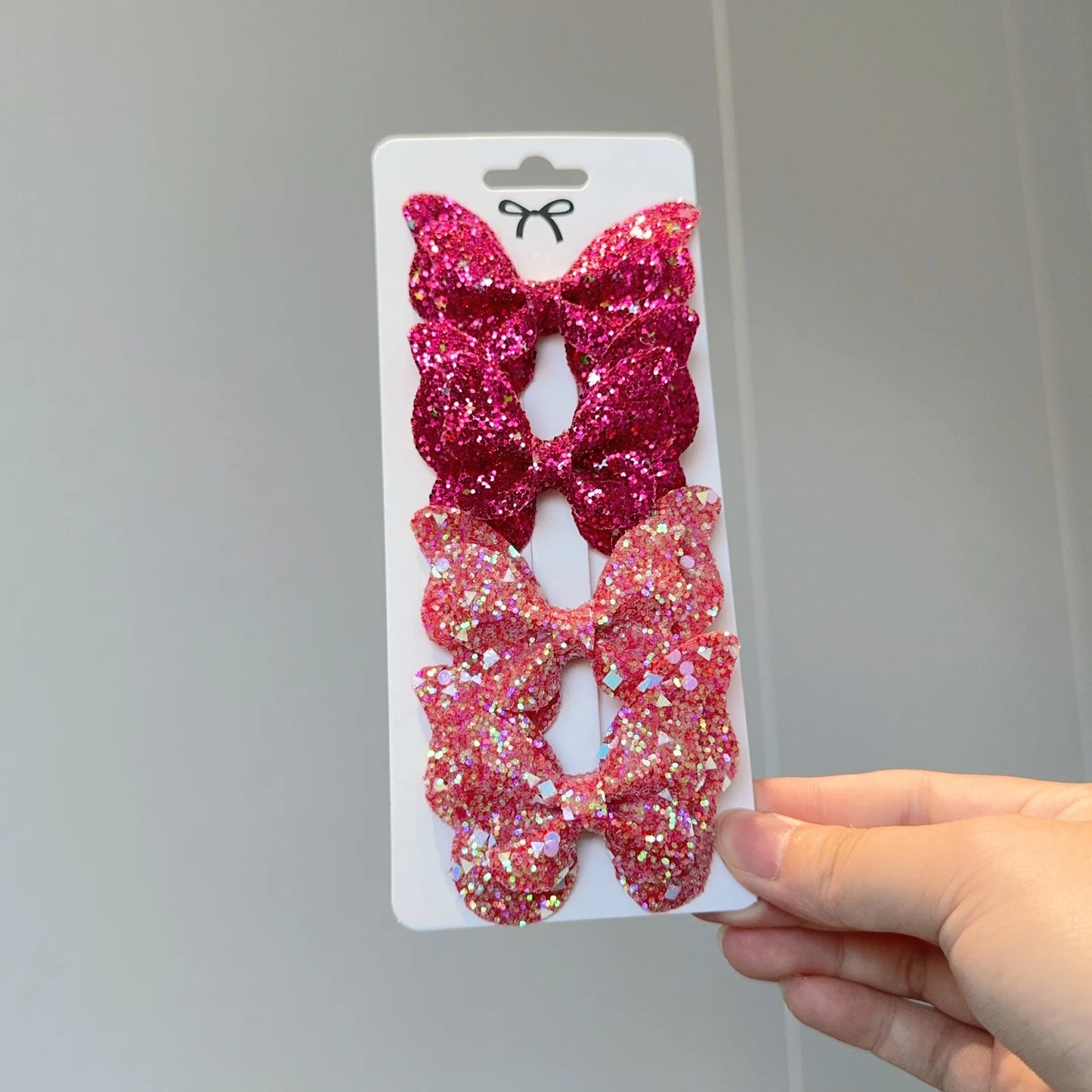 4 barrettes bébé fille nœud papillon brillant à paillettes 6 - Chic & Coquette