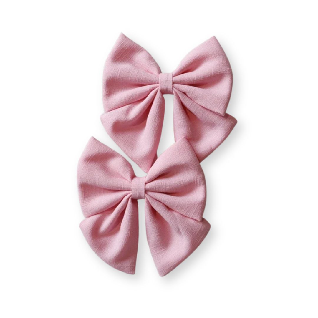 Barrette bébé – Grand nœud papillon en lin - Chic & Coquette