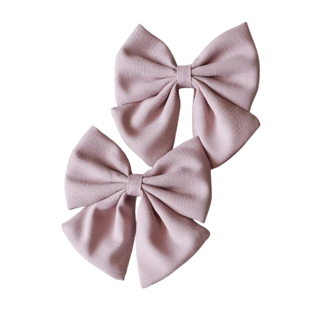 Barrette bébé – Grand nœud papillon en lin - Chic & Coquette