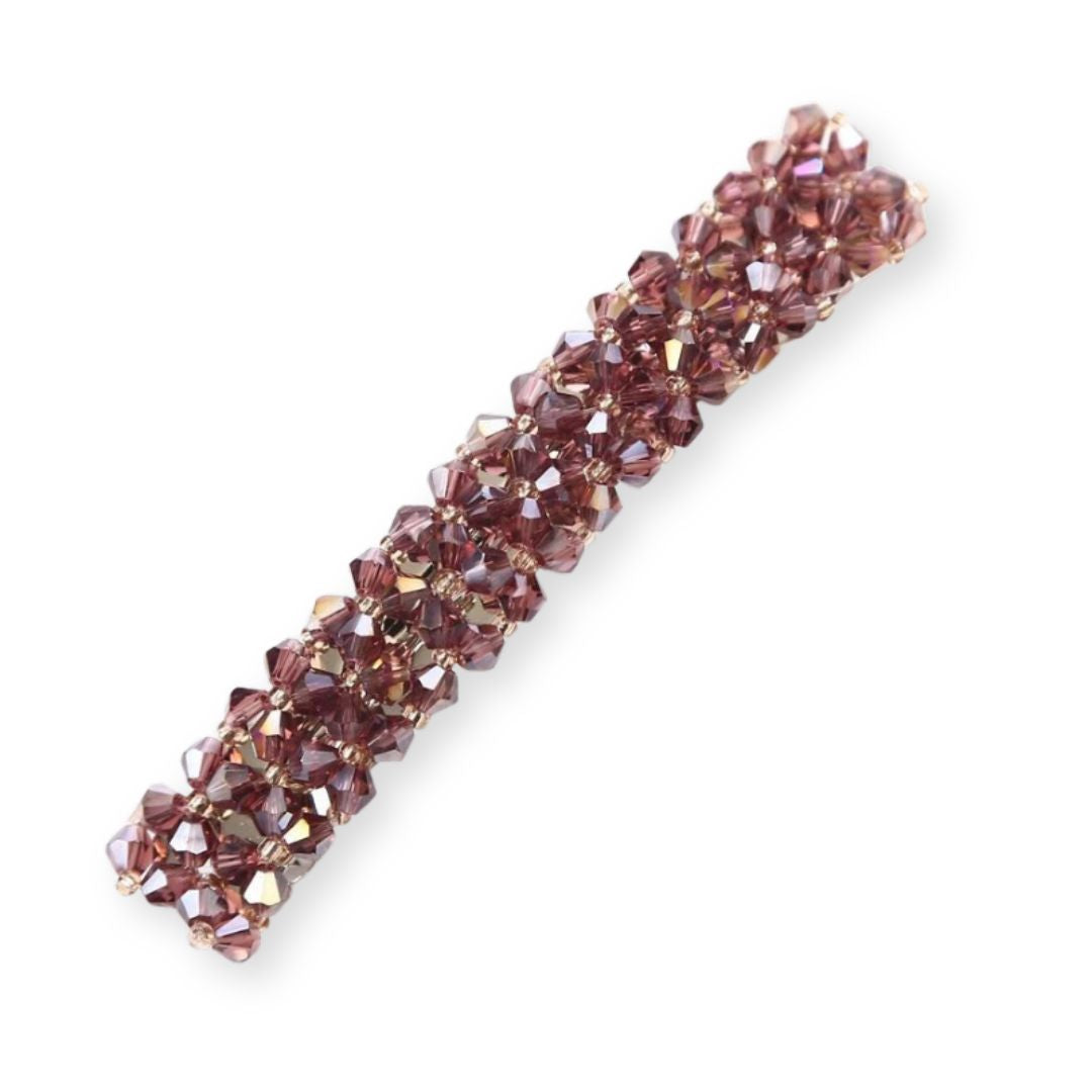Barrette en cristal strass et perles brillantes – 8,5 cm Or - Chic & Coquette