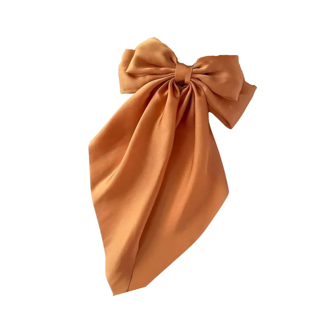 Barrette cheveux - Grand noeud en satin uni - Chic & Coquette