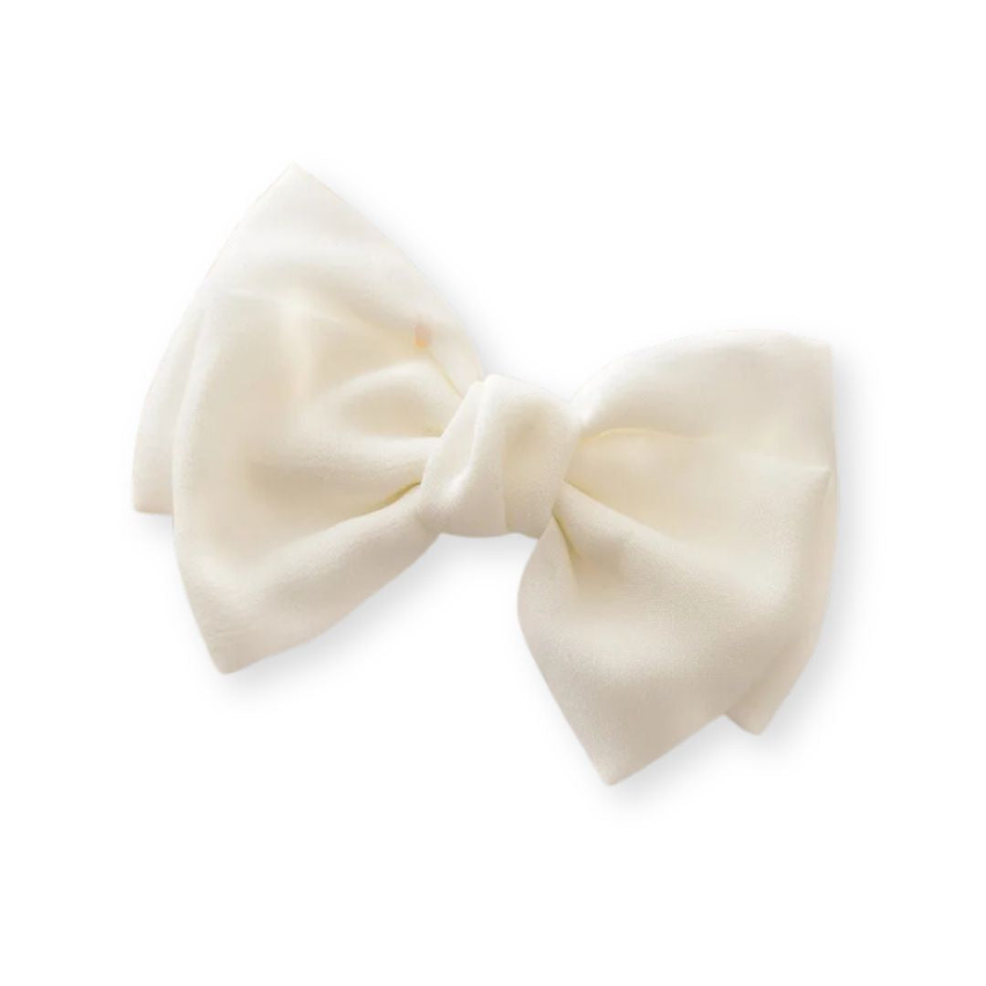 Barrette cheveux avec grand noeud papillon XXL en lin violet - Chic & Coquette