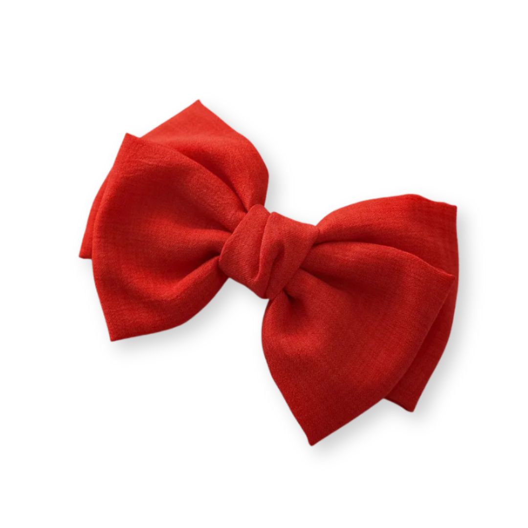 Barrette cheveux - Grand noeud papillon en lin - Chic & Coquette