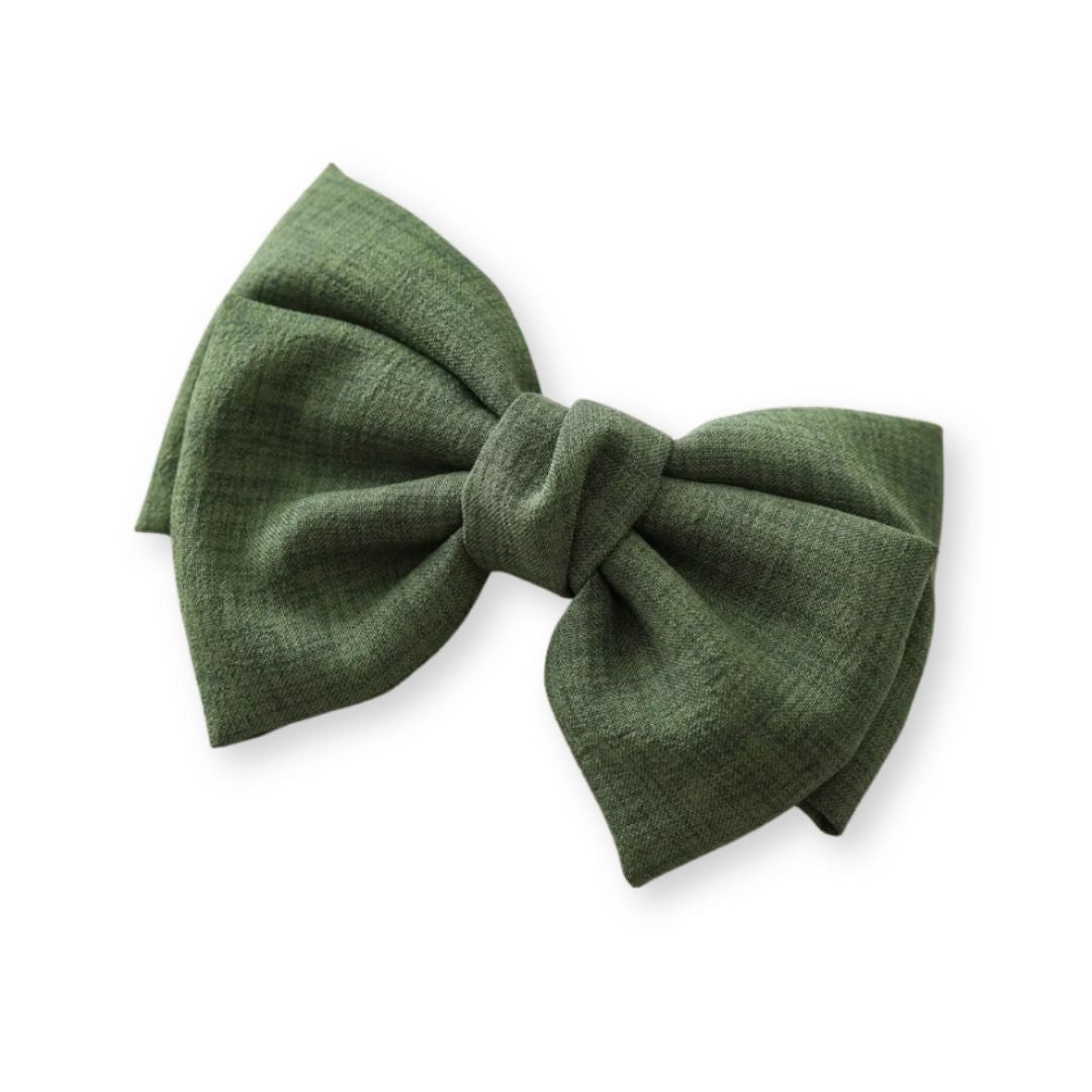 Barrette cheveux - Grand noeud papillon en lin - Chic & Coquette