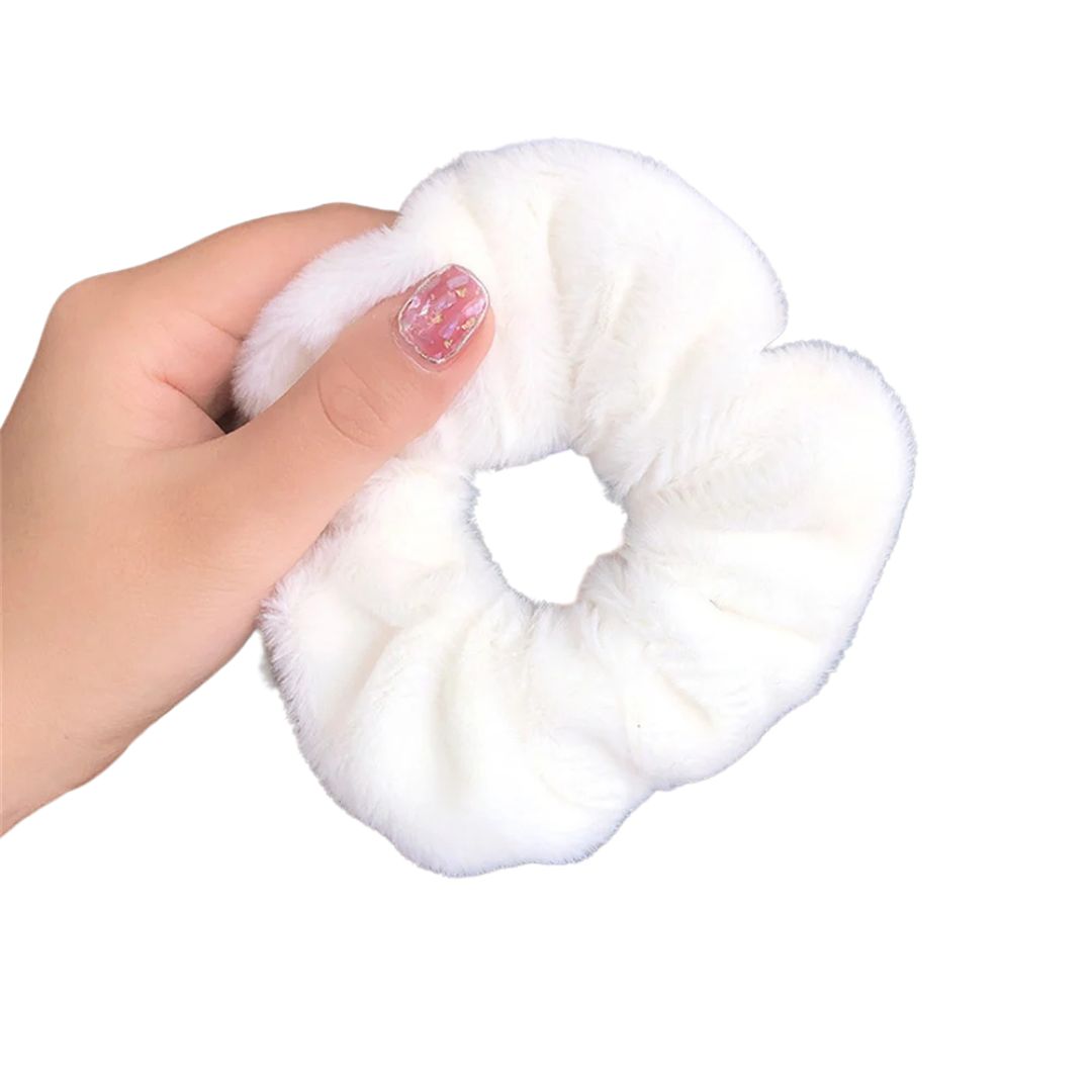 Chouchou en polaire peluché Blanc - Chic & Coquette