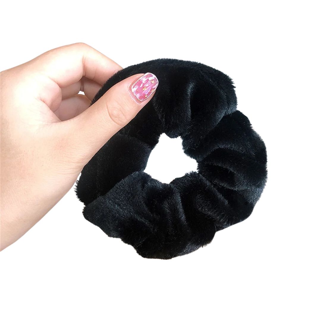 Chouchou en polaire peluché Noir - Chic & Coquette