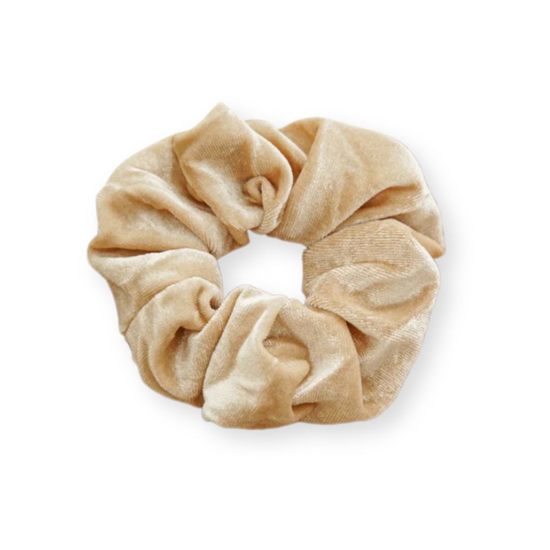 Chouchou en velours doux Beige - Chic & Coquette