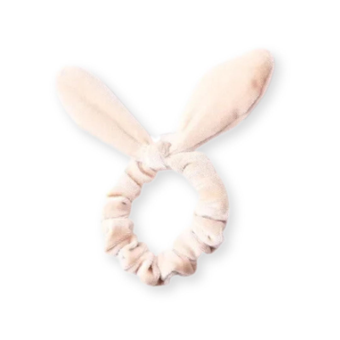 Chouchou en velours avec noeud d'oreilles de lapin Gris - Chic & Coquette