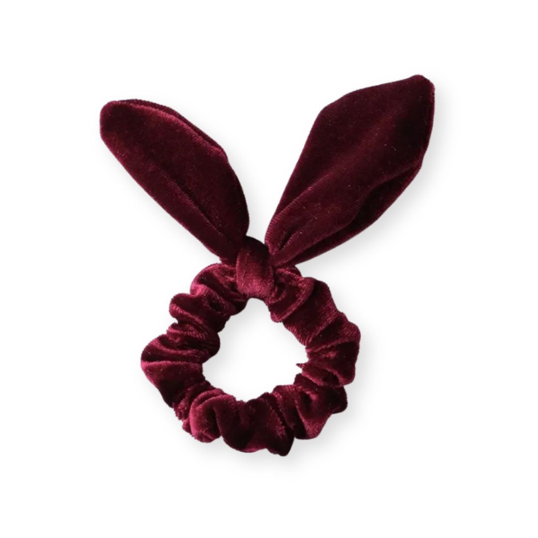 Chouchou Noeud Oreilles de lapin en velours Rouge - Chic & Coquette