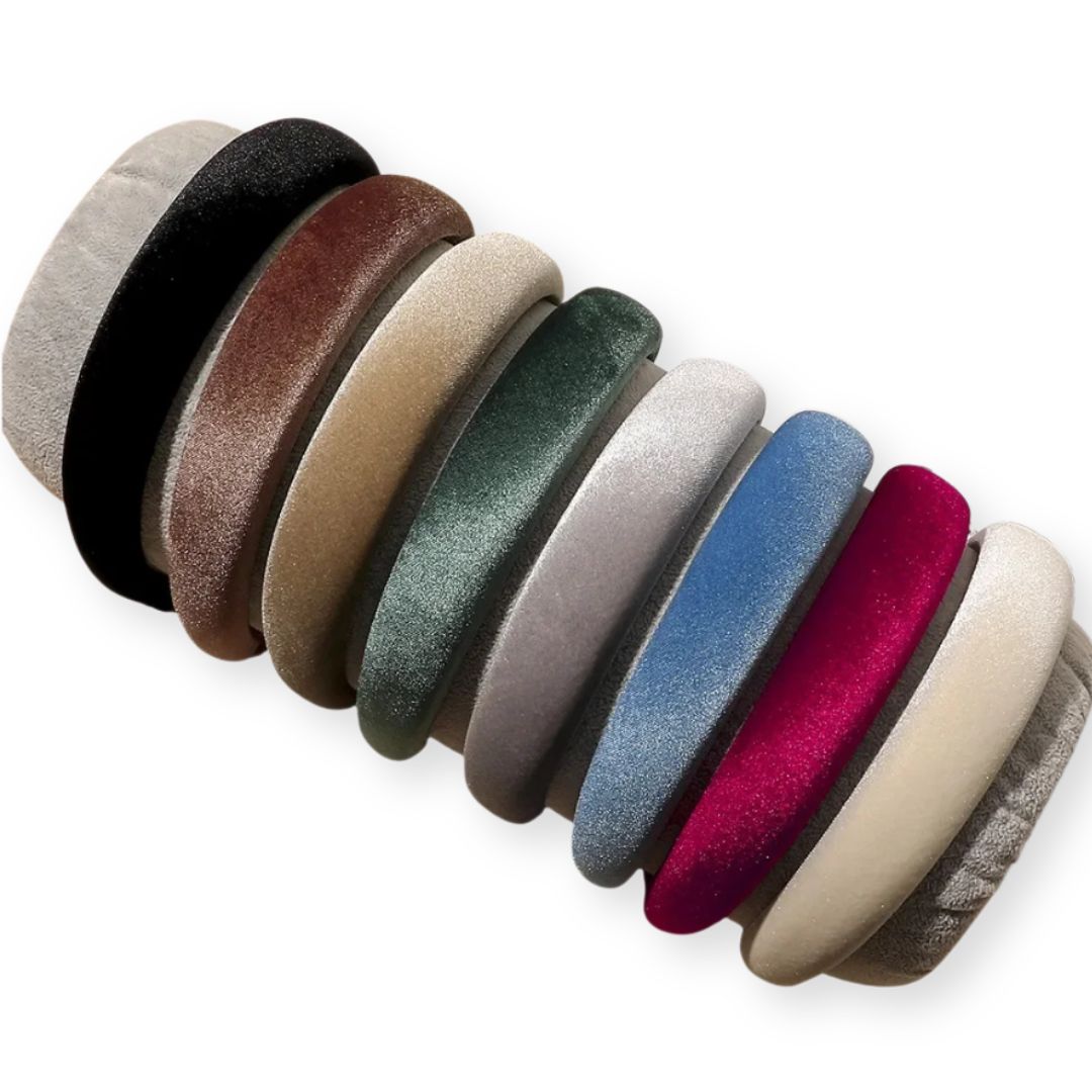 différentes couleurs de serre-têtes en velours brillant