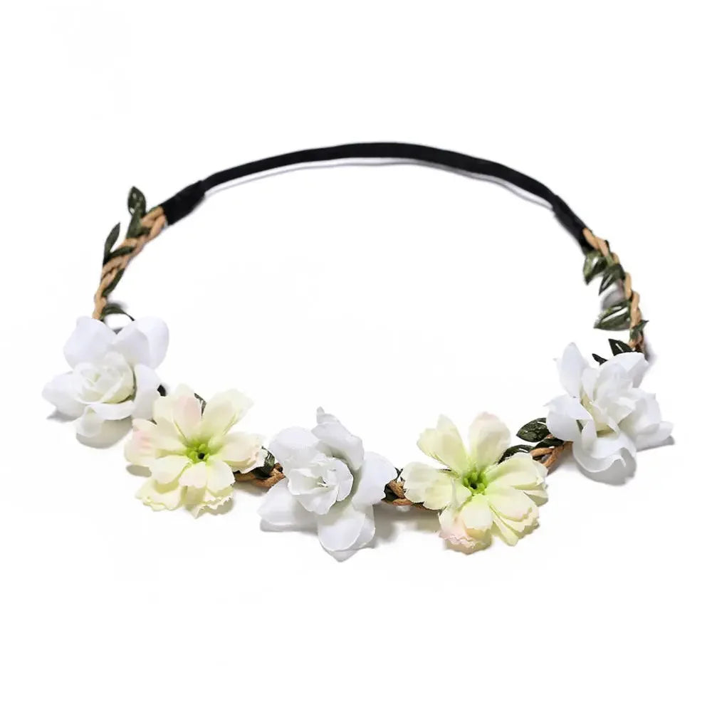 couronne de fleurs aurora blanc