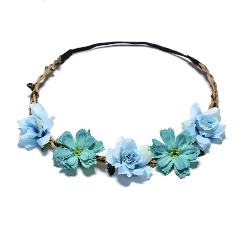 couronne de fleurs aurora bleu