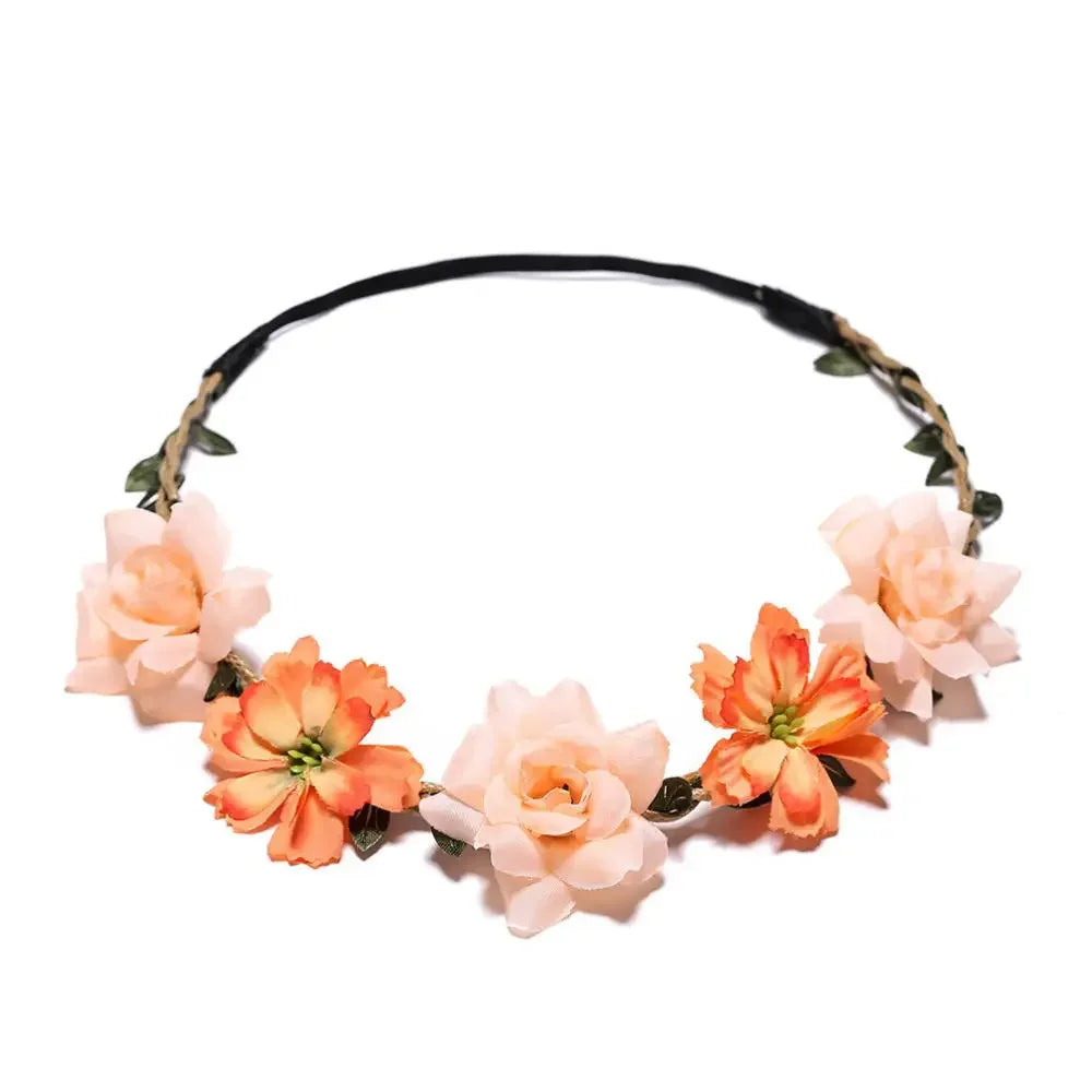 couronne de fleurs aurora orange