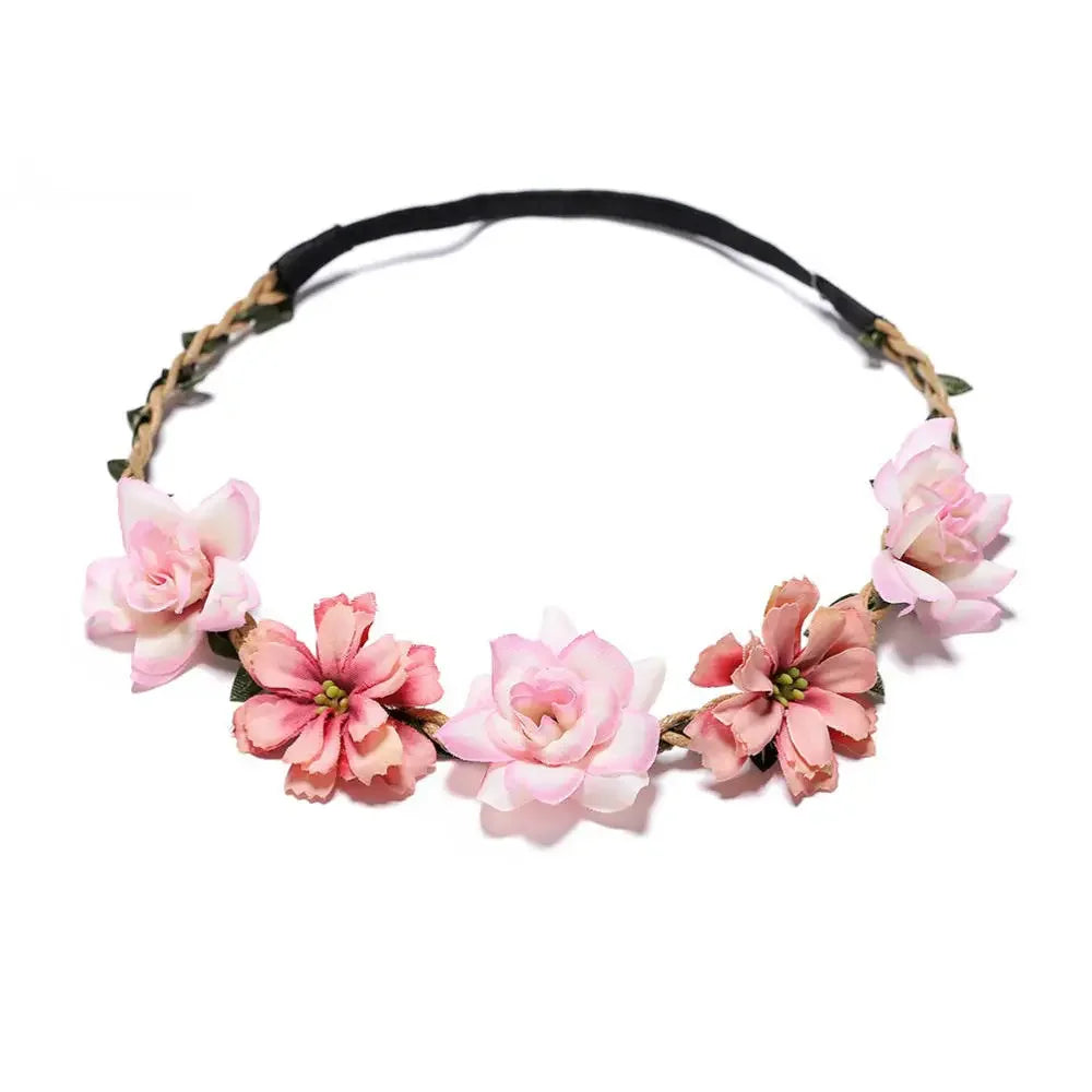 couronne de fleurs aurora rose pâle