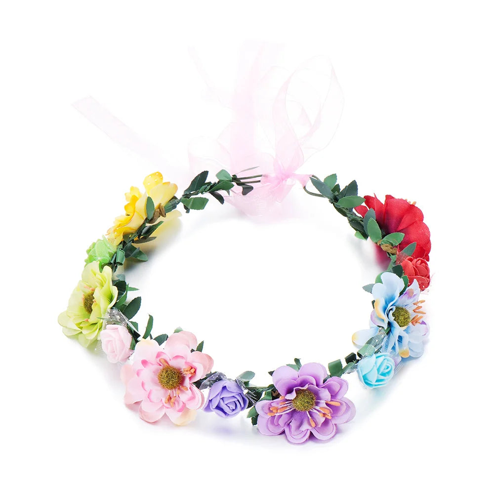 couronne de fleurs bohémya multicolore