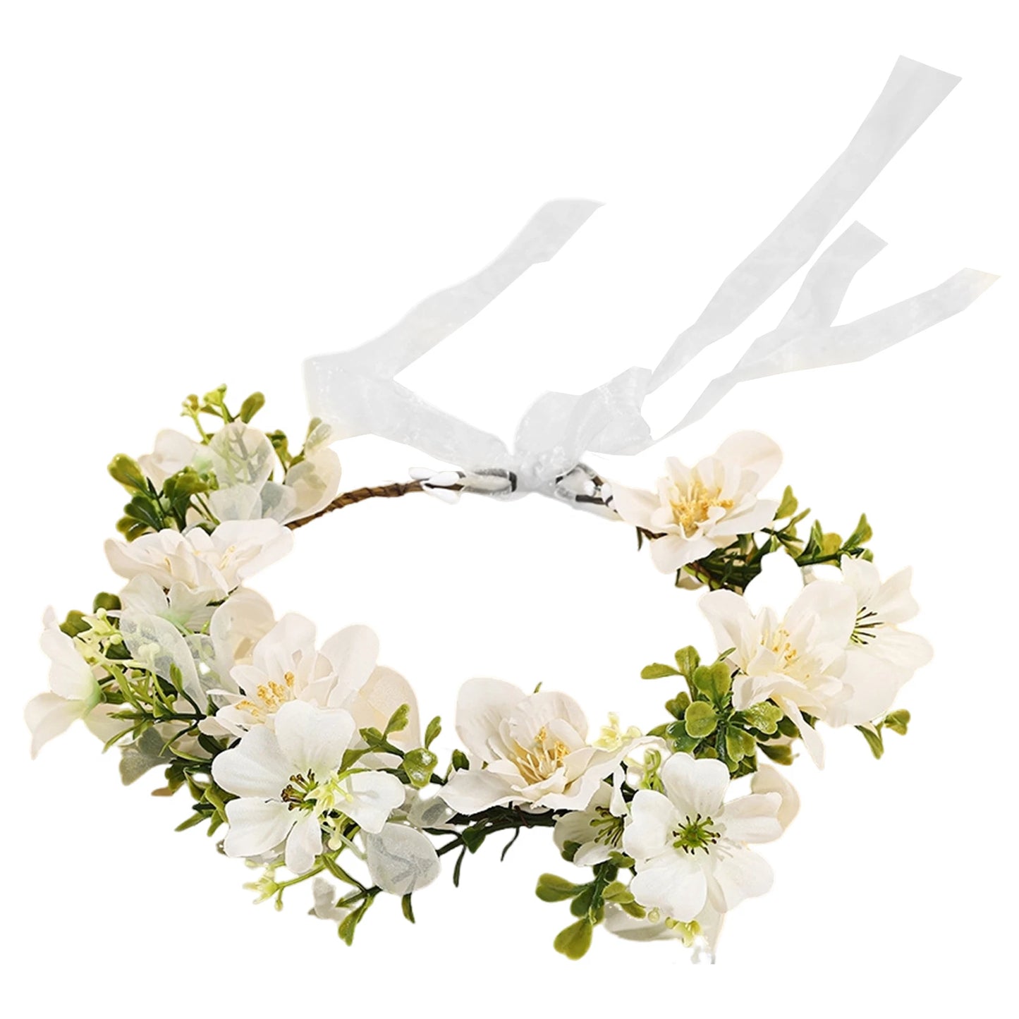 couronne de fleurs nuptia blanc