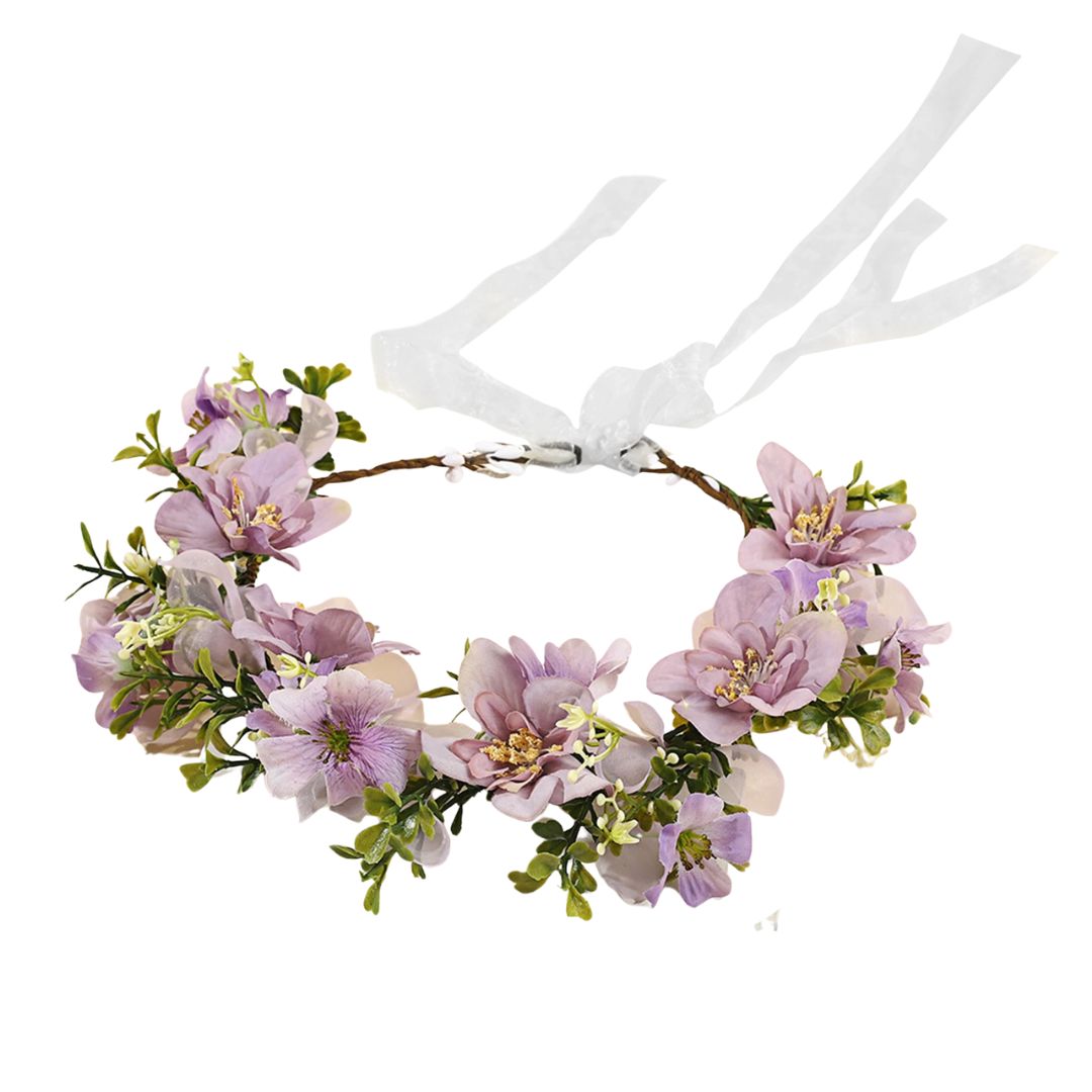 couronne de fleurs nuptia violet