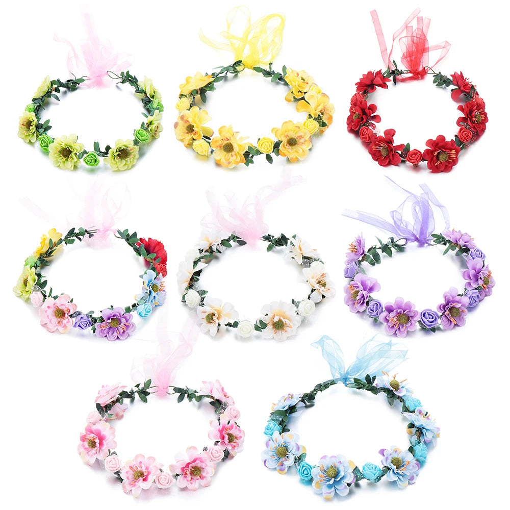 différentes couleurs de couronnes de fleurs bohémya