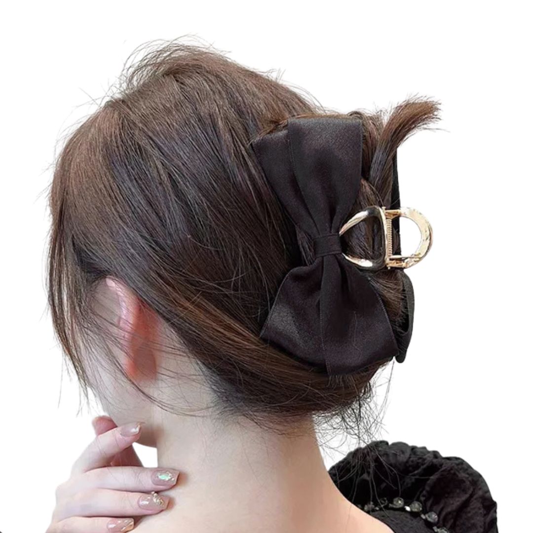 Barrette cheveux - Grand noeud papillon en soie - Chic & Coquette