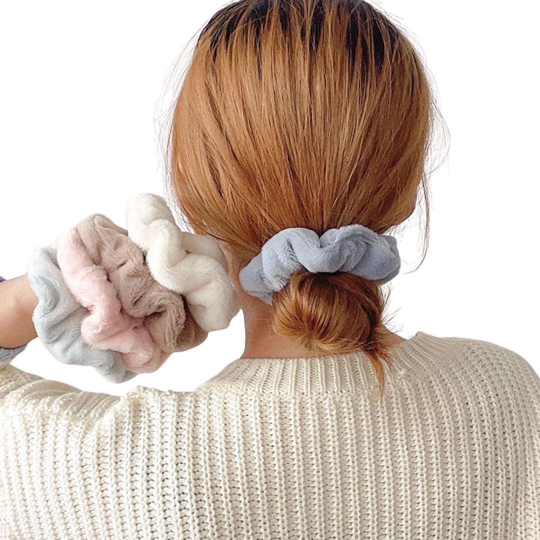 Chouchou en polaire peluché Gris - Chic & Coquette