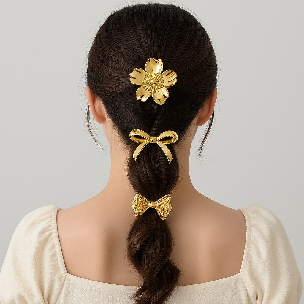 Élastique à cheveux – Dentelle Dorée - Chic & Coquette