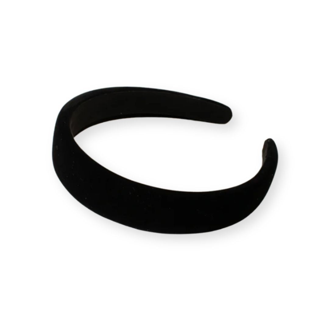 Grand Serre-Tête en Velours Épais – Confort Rembourré Noir - Chic & Coquette